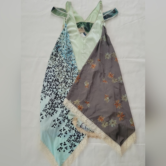 MARINE SERRE Silk Scarves Open Shoulder Flowy Midi Dress - Picture 13 of 16